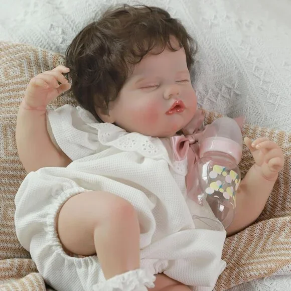 💫 Reborn Baby Girl Doll White Realistic Weighted Soft Cloth Body Sleeping Kids